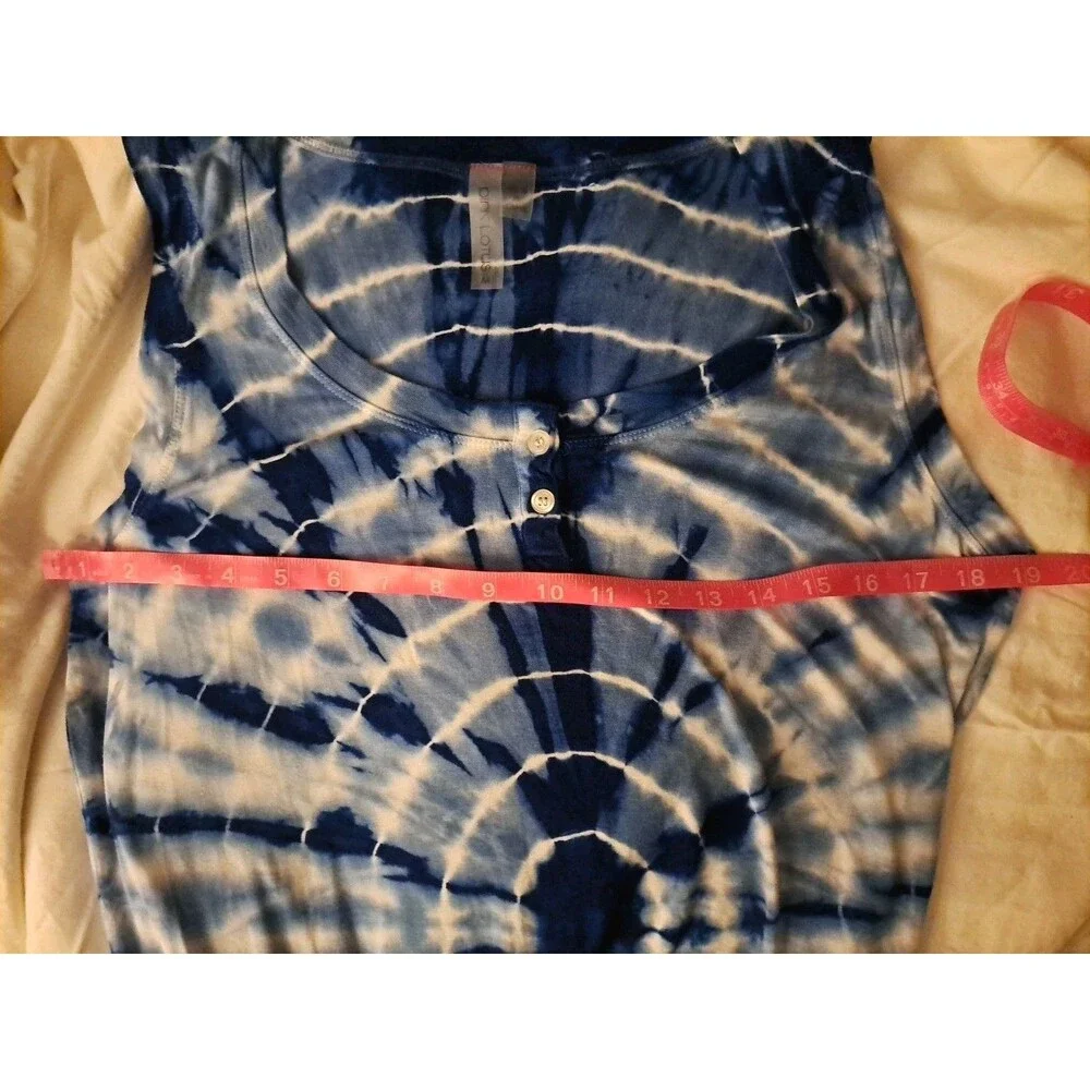 Pink‎ Lotus Women's Blue Tie Dye Dress Sz M Casual Comfy Boho Beach Weekend Wear